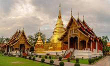Wat Phra Singh In Twilight Time, Chiang Mai, Thailand