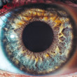 Macro eyes pupil iris oculist blue yellow 
