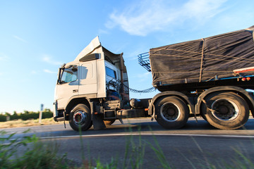 Wall Mural - Truck on Highway at morning light