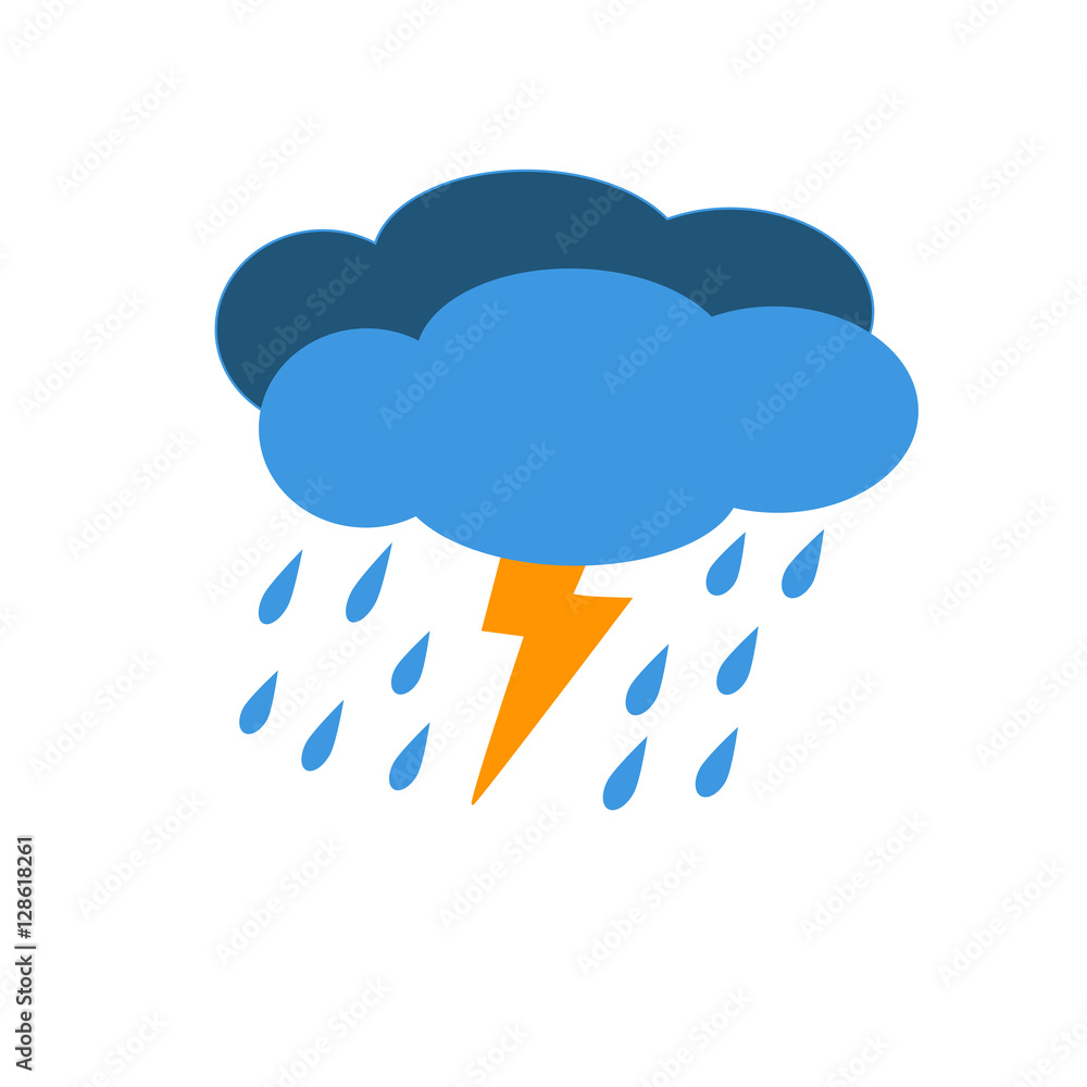 Cloud with rain and storm. Stock Vector | Adobe Stock