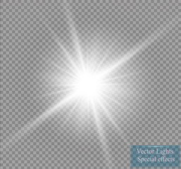 glow light effect. star burst with sparkles. vector illustration