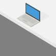 Isometric design. Laptop on a table. Vector illustration