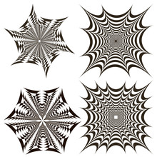 Geometric Fractals Black White Circle Square