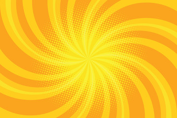 Wall Mural - Yellow spiral pop art background