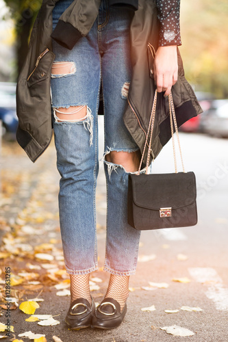 loafers with ripped jeans