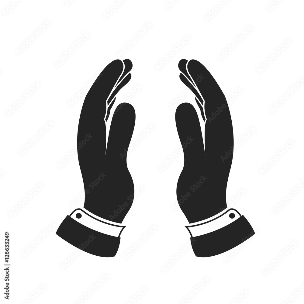 Supporting hands icon vector. Protecting two hands icon. Stock Vector ...
