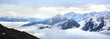 panoramic view of the snow-capped mountains of the Stelvio Pass (Italy)