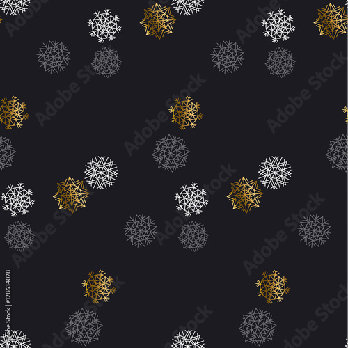 Flake of snow seamless patt...
