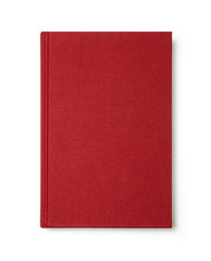 Red book with blank cover isolated.