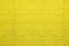 Yellow Bricks Pattern On Wall For Abstract Background.