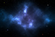 © Nathan - Space Scene Background with Blue and Purple Nebula Clouds and Star Fields