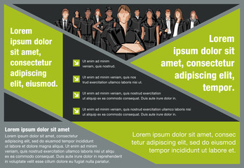 Template for advertising brochure with business people
