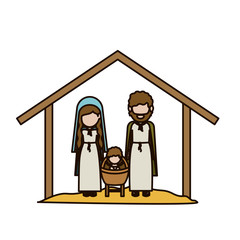 Holy family icon. Nativity merry christmas season and decoration theme. Isolated design. Vector illustration