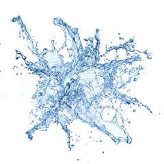 Poster - Blue water splashes isolated on white background