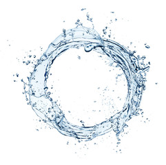 Fototapete - Blue water splashes isolated on white background