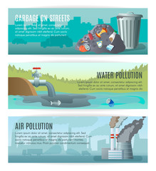 Canvas Print - Environmental Pollution Banners Set