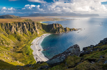 Canvas Print - Spectacular View from Matind Mountain, Bleik, Andoya, Vesteralen, Norway