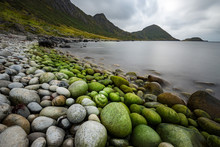 Spherical Green Stones at the Dronningruta, Norway