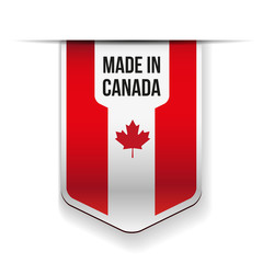 Wall Mural - Made in Canada flag ribbon vector