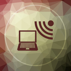 Wall Mural - Wireless laptop icon