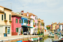 Colorful Houses Of Burano Near Venice