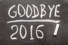 GOOD BYE 2016 Text Written On Chalkboard