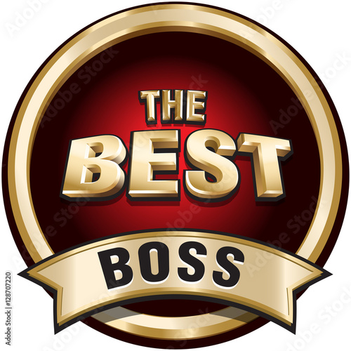 THE BEST BOSS Shiny Gold Badge Sign Comprar Este Vector De Stock Y 