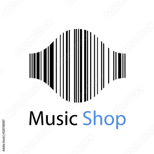 music shop EAN barcode sound wave symbol vector Buy this stock vector and explore similar