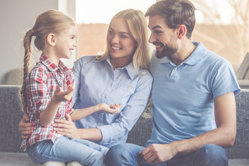 Wall Mural - Happy family at home