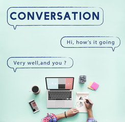 Wall Mural - social network speech bubble text graphic concept