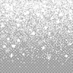 Wall Mural - isolated christmas falling snow overlay on transparent background. snowflakes storm layer. snow patt