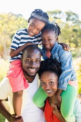 Wall Mural - Happy family posing together