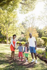 Wall Mural - Happy family posing together