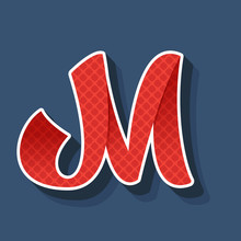 M Letter Logo. Vintage Handmade Sport Script Font.