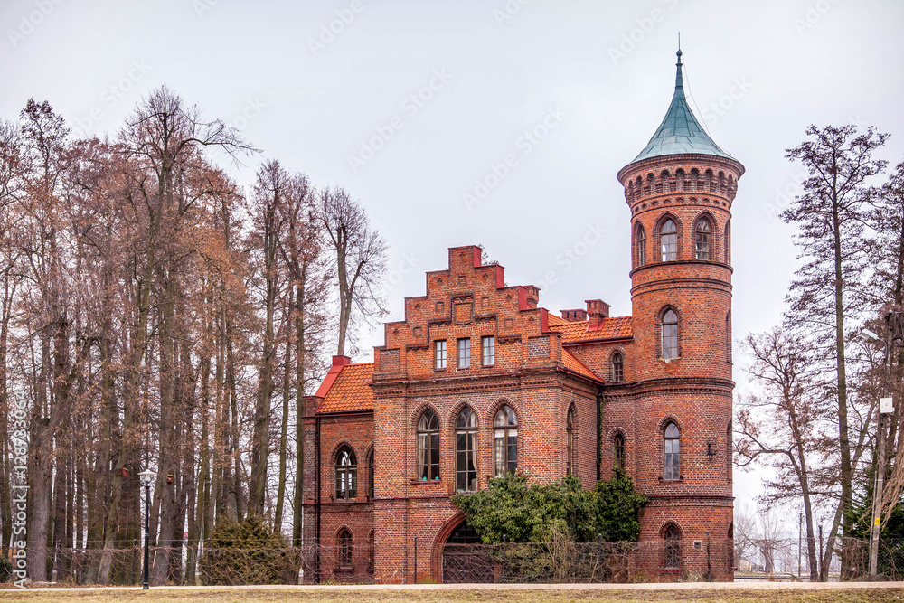 Obraz na płótnie Old neogothic palace in Poland w salonie