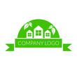Logo dla firmy z branży ekologicznej, domy i liście