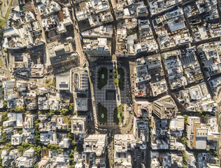 View of the Independence Square from above, Montevideo, Uruguay