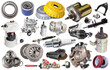 assortment car parts isolated