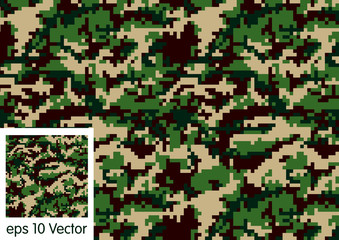 Wall Mural - digital camouflage pattern vector