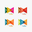 © antishock - Set of triangle infographic layouts with text and options