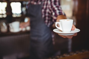 Wall Mural - Waiter handing over a coffee