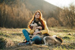 © SHOTPRIME STUDIO - joy, happiness, husky, women with a dog in the nature