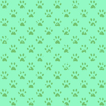 Muddy Paw Prints In Pink, Dark On Lighter, A Seamless Background Pattern