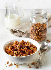 Wall Mural - Homemade granola with nuts and raisins