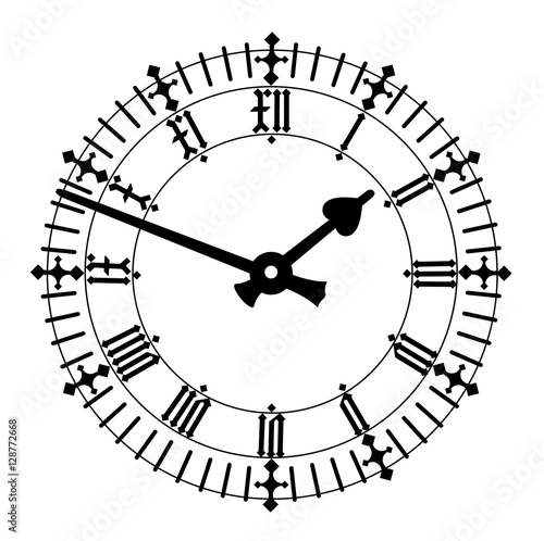 Elegant Roman Numeral Clock Vector Eps 10 Buy This Stock Vector