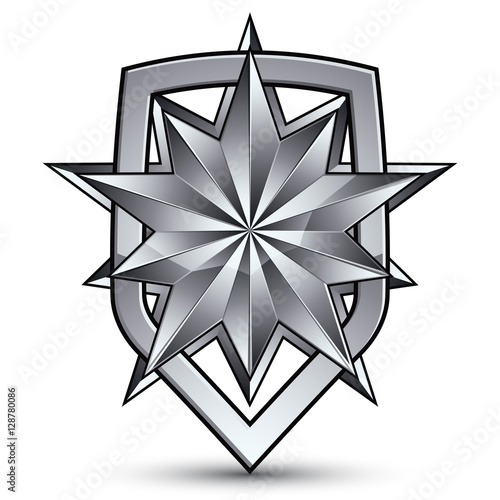 Download Sophisticated vector blazon with a silver star emblem ...