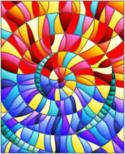 Abstract Mosaic Image, Colorful Tiles Arranged In A Spiral
