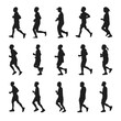 © Surachat Khongkhut - Running people silhouettes vector collection