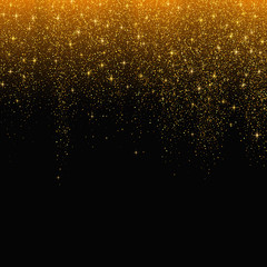 Wall Mural - Gold glitter stardust background. Vector illustration