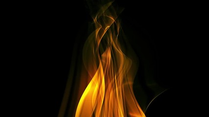 Wall Mural - An abstract flame background loop over black background.